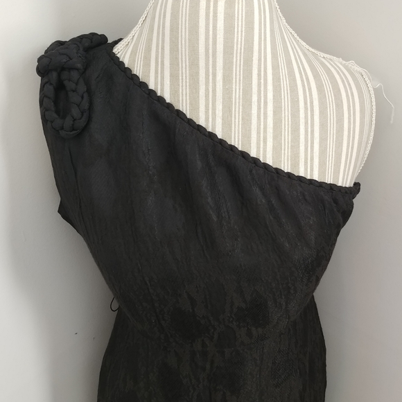 NWT Elie Tahari Silk Linen One Shoulder Dress 6 - Picture 3 of 14